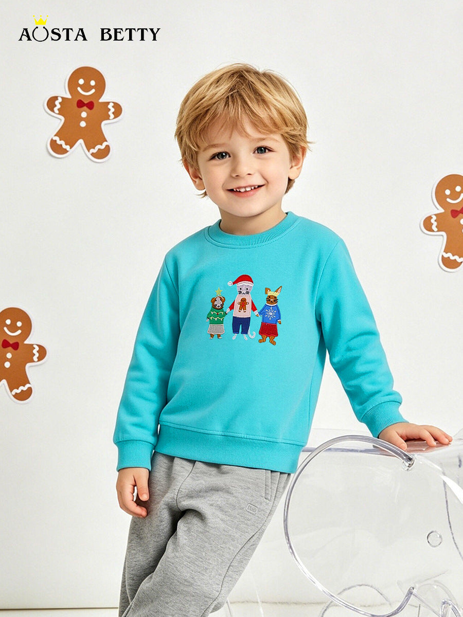 Boys' 100% Cotton Soft Knit Christmas Sweatshirt