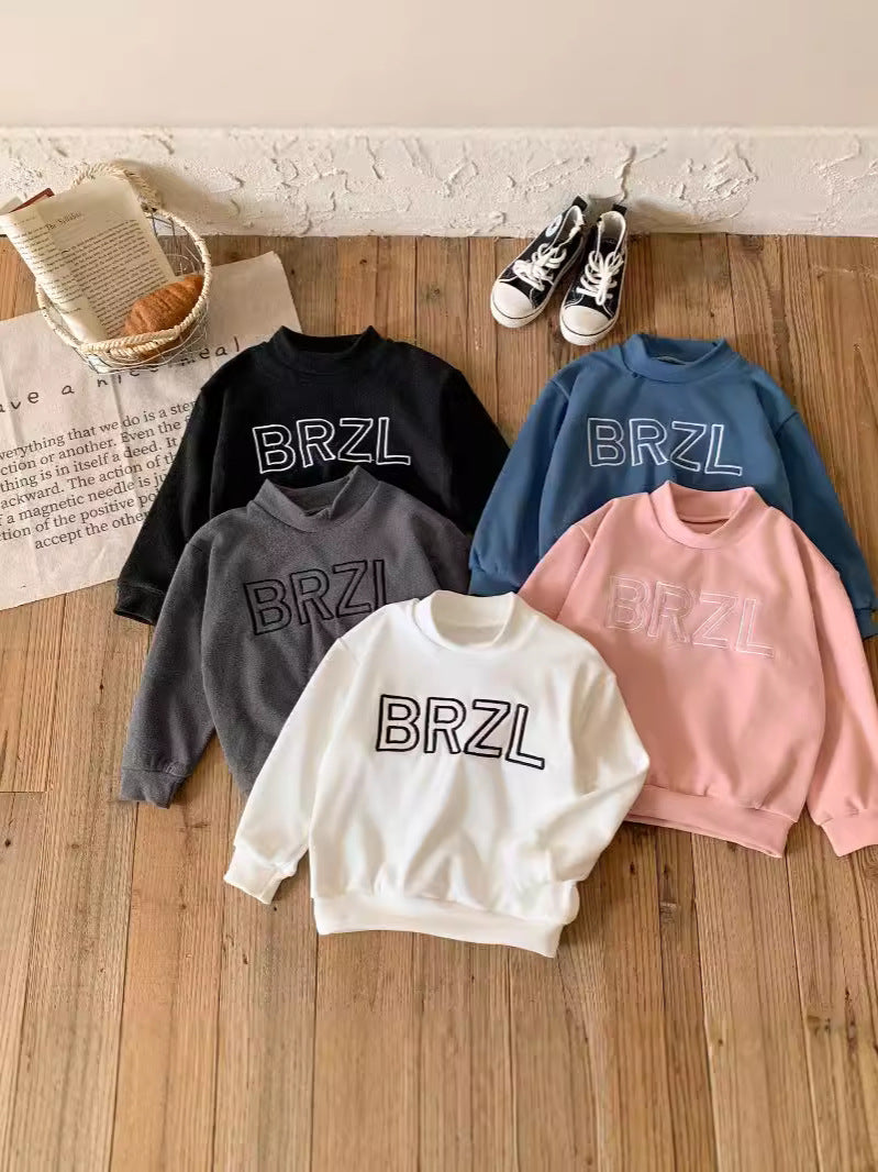 Unisex Velvet-Fleece K-Style Solid Sweatshirt