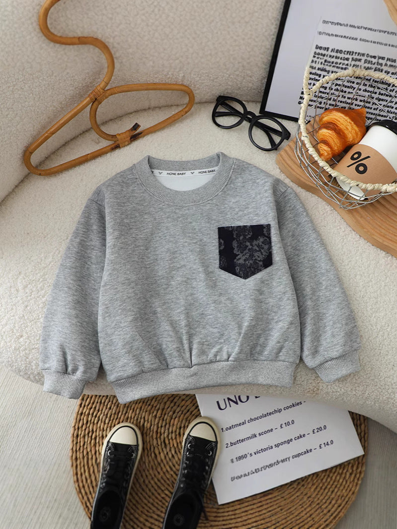 Boys' Cotton Soft Athletic Crewneck Sweatshirt
