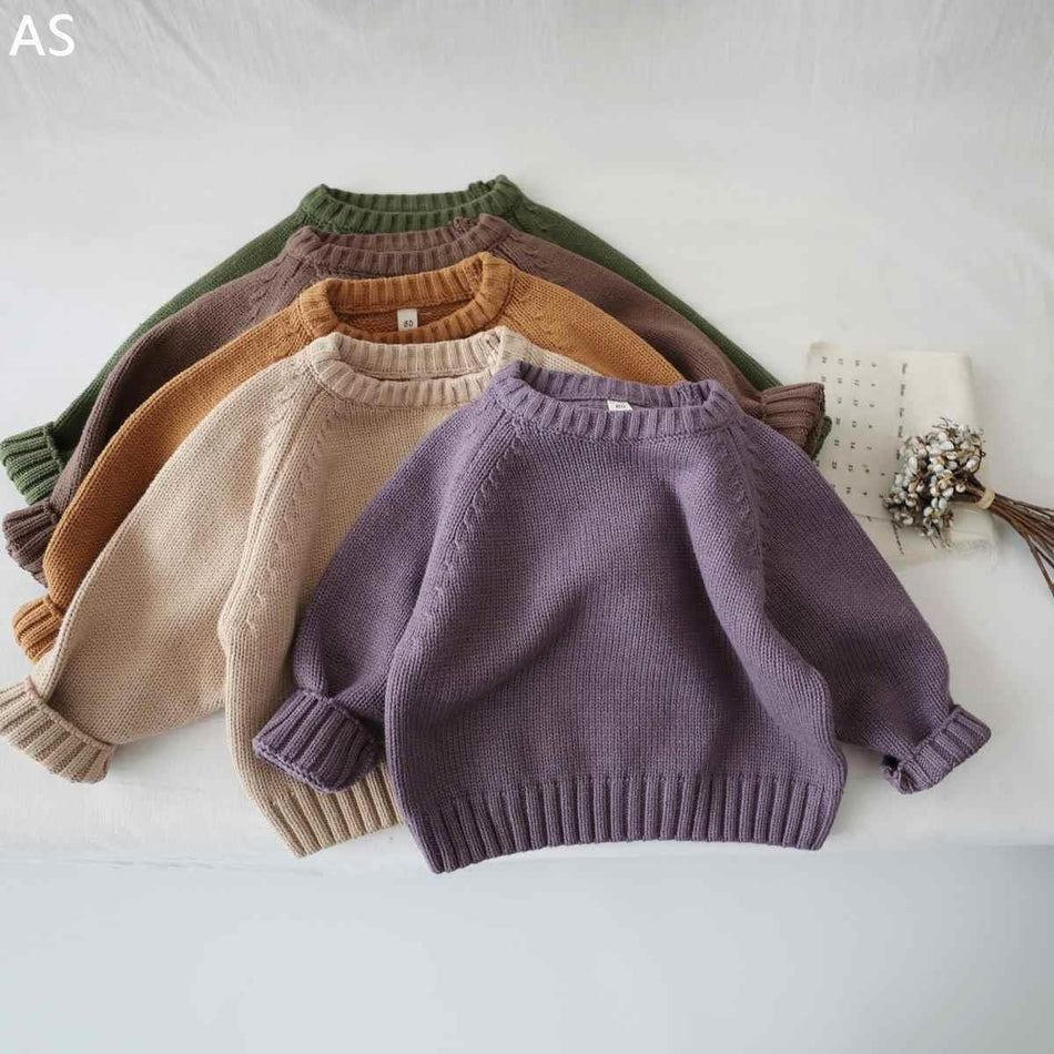 Unisex Soft Retro Crewneck Knit Sweater