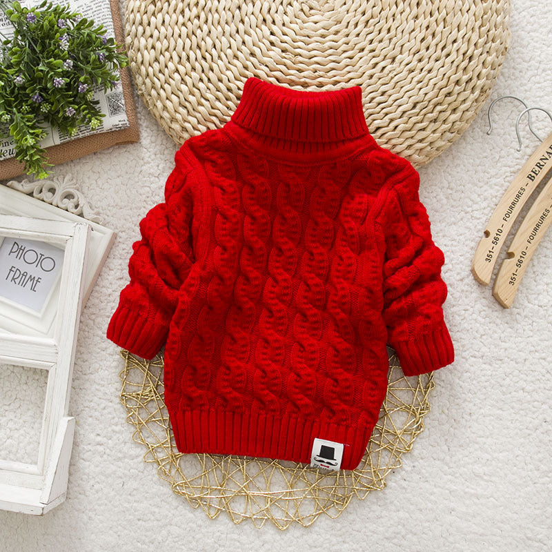 Unisex Soft Candy-Color Turtleneck Knit Sweater