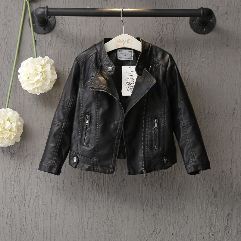Boys' Soft Cotton K-Style Velvet Leather Outerwear
