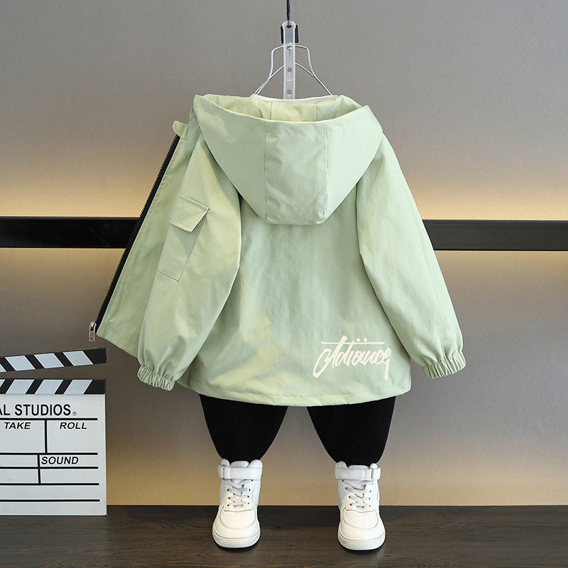 Boys' Soft Hooded Lightweight Zipper Jacket
