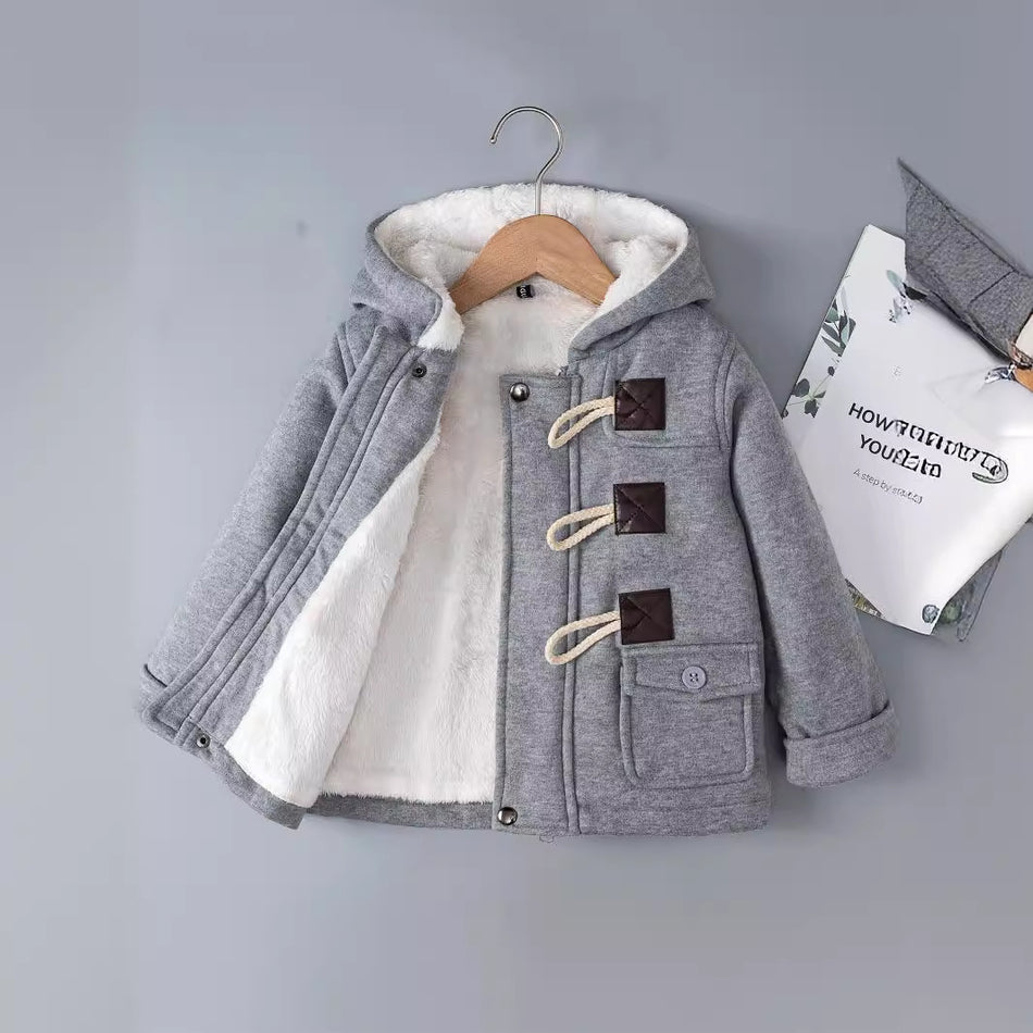 Boys' Soft Thickened Fleece Zipper Jacket