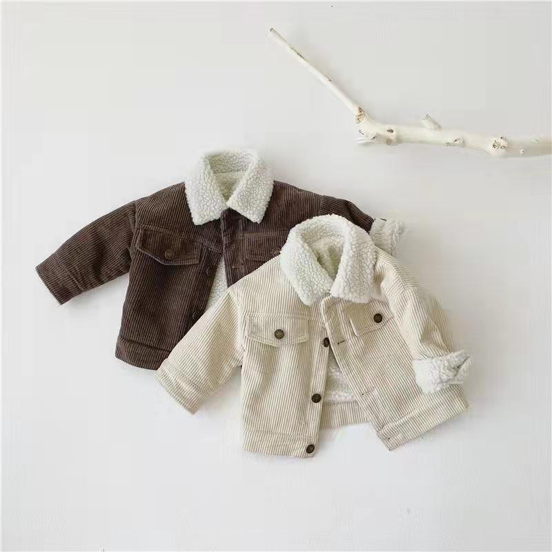 Unisex Soft Corduroy Fleece-Lined Lapel Jacket