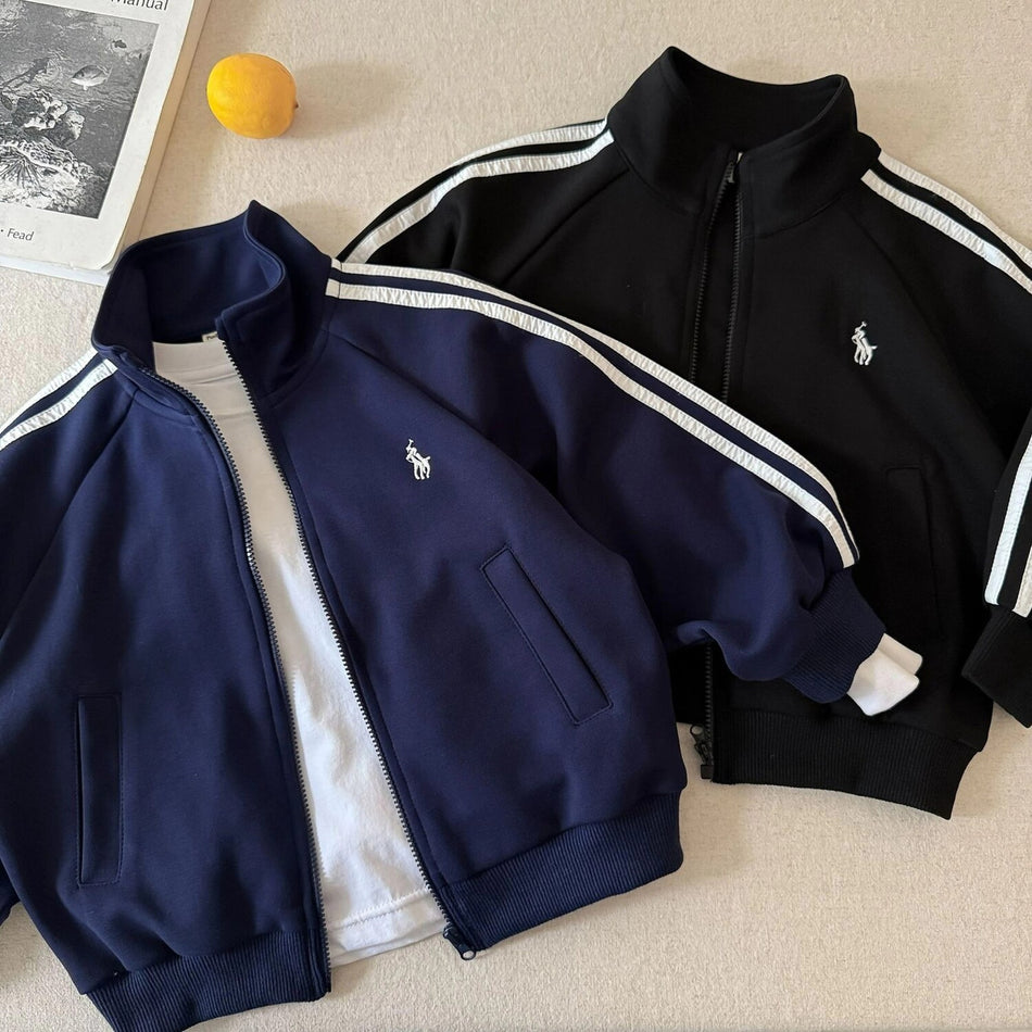 Unisex Cotton Cartoon Zipper Mid-Length Baseball Jacket