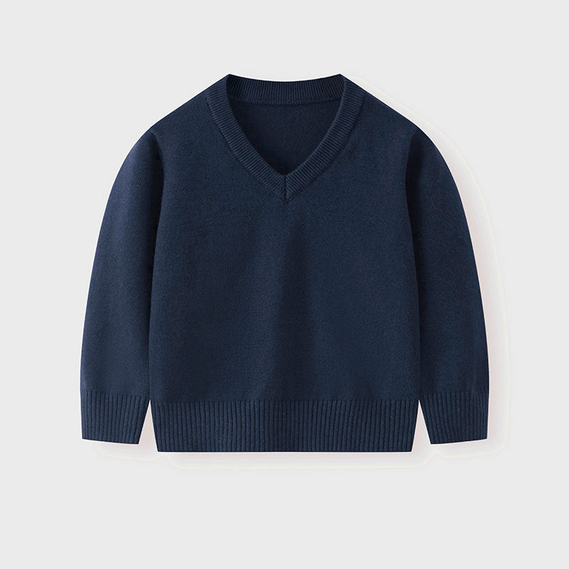 Unisex Soft Cotton V-Neck Pullover Sweater