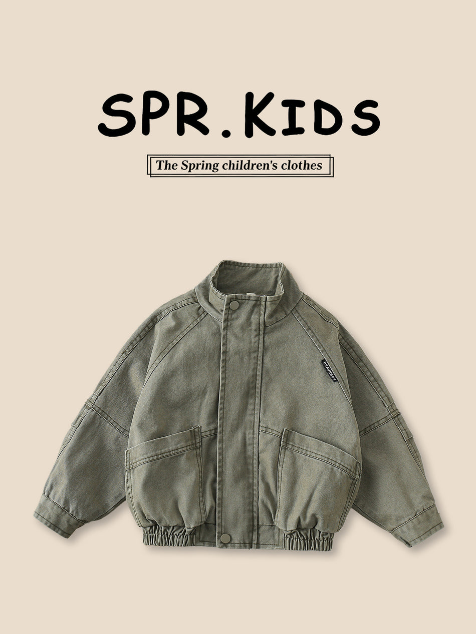 Boys' Soft 100% Cotton Long Zipper Jacket