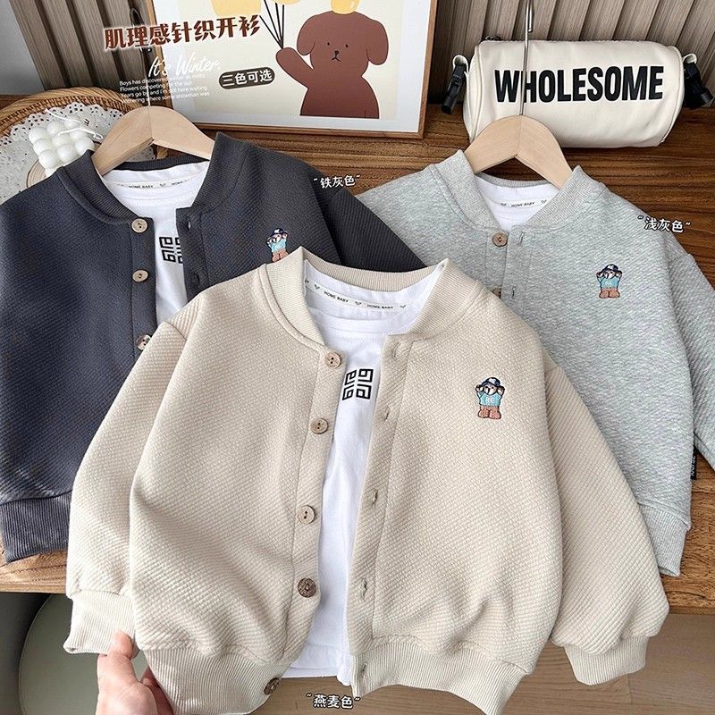 Unisex Cotton Round Neck Cartoon Jacket