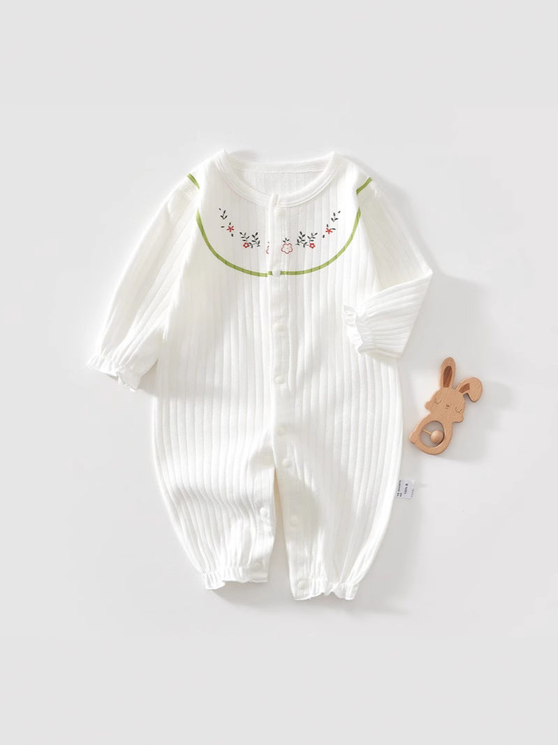 Unisex Pure Cotton Single-Breasted Jumpsuit