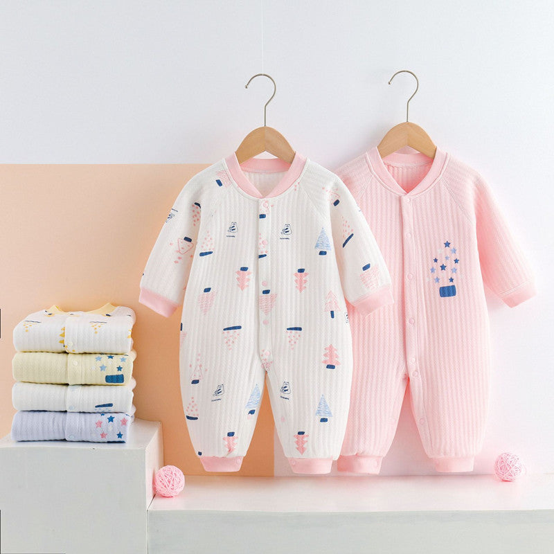 Unisex Cotton Boneless Thickened Baby Jumpsuit