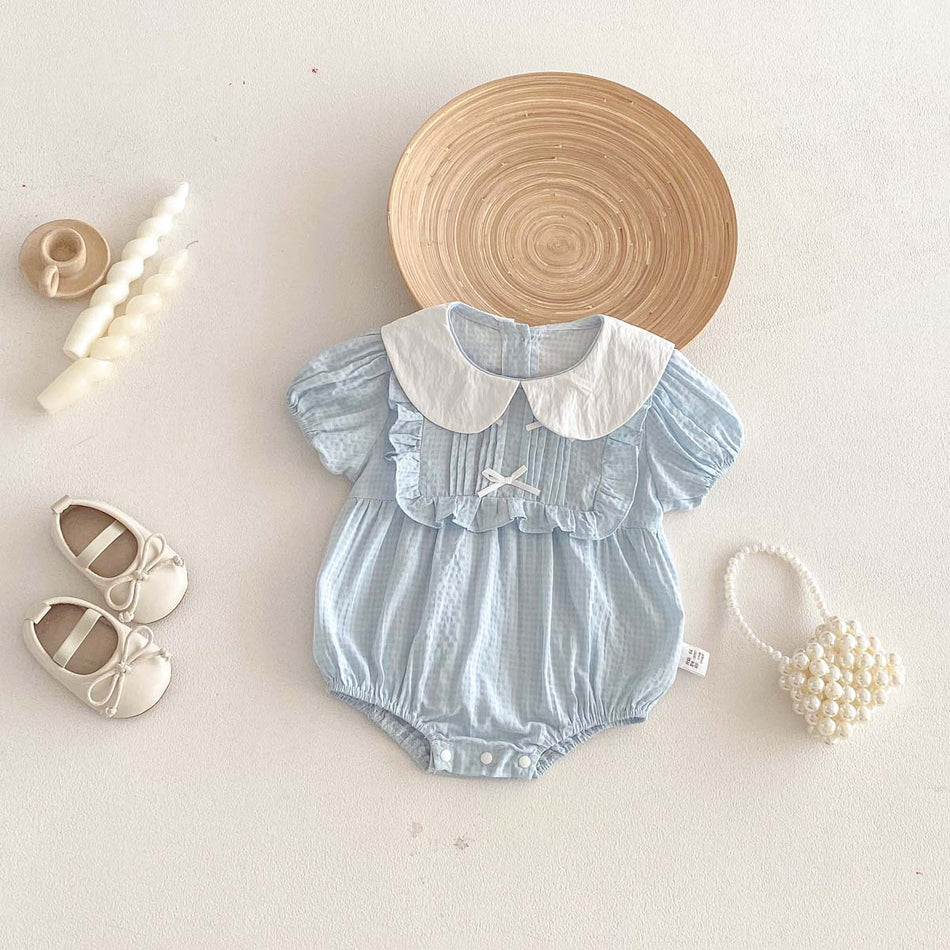 Baby Girls' Cotton Doll Collar Jumpsuit