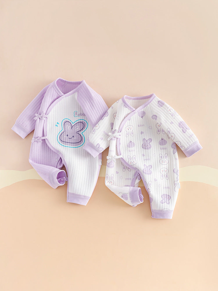 Unisex Cotton Boneless Slant-Placket Baby Jumpsuit
