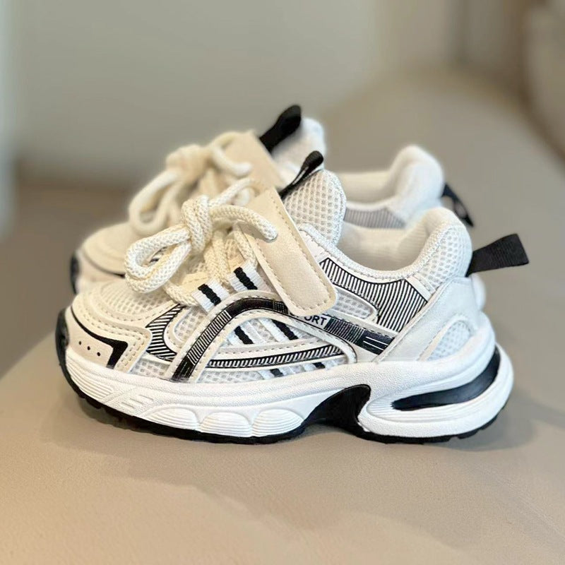 Unisex Kids' Striped Breathable Mesh Sports Shoes