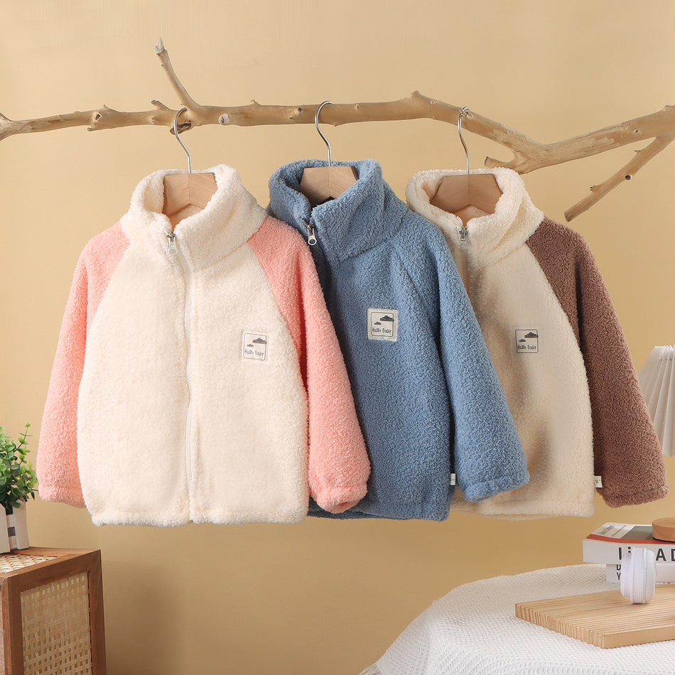 Soft Cloud Velvet Zip Jacket for Children in Six Shades