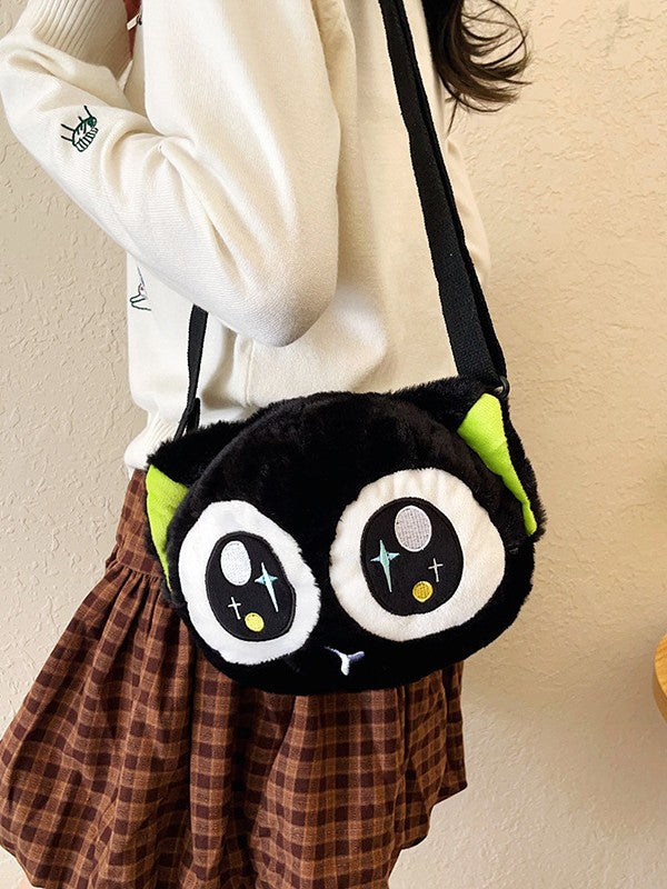 Girl's Plush Cat Crossbody Shoulder Bag