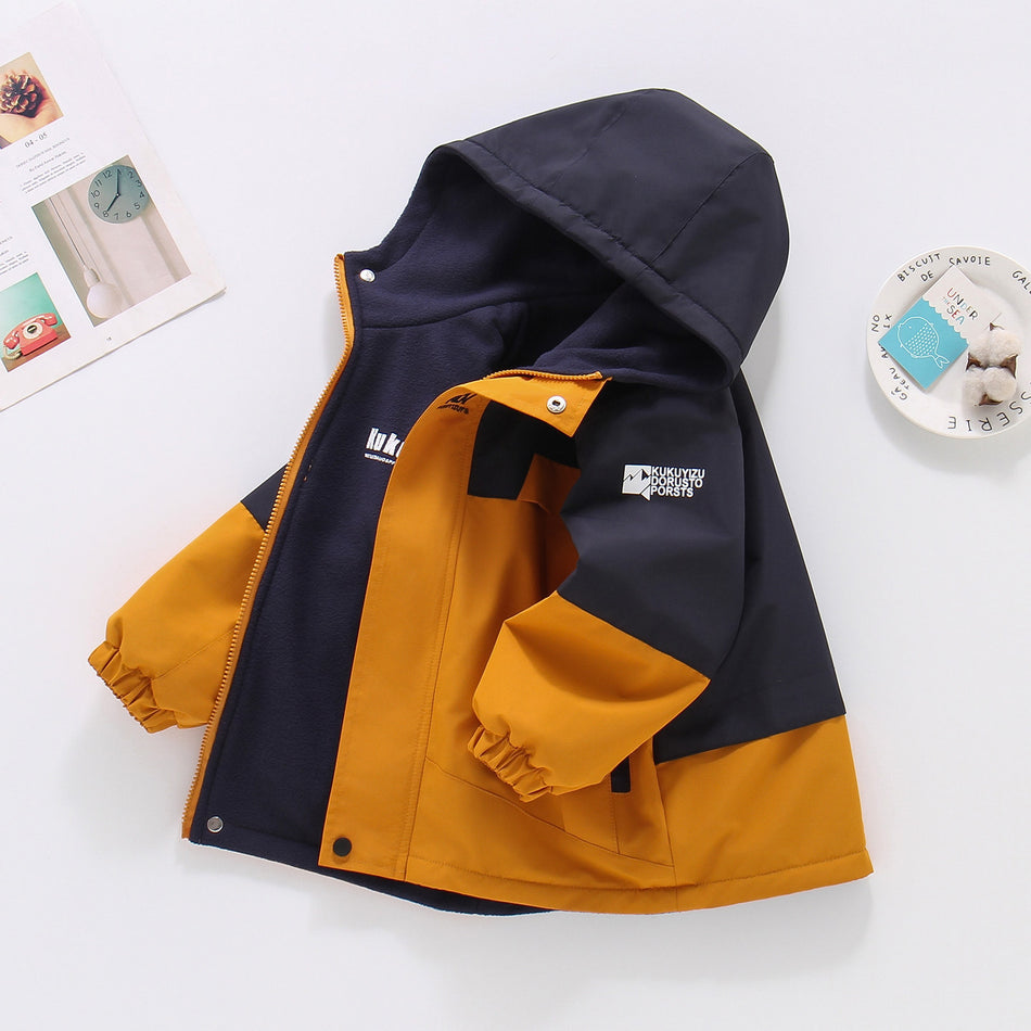 Boys' Thermal Reversible Hooded Windbreaker Jacket