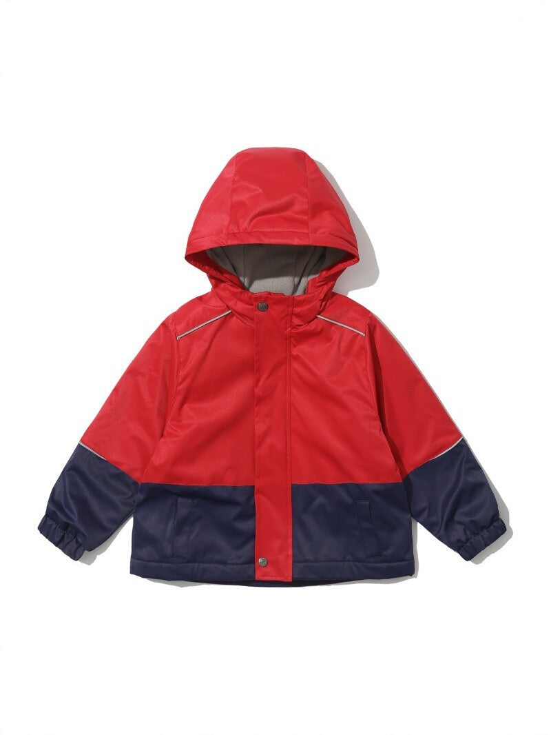 Boys' Waterproof Fleece-Lined Outdoor Hooded Jacket