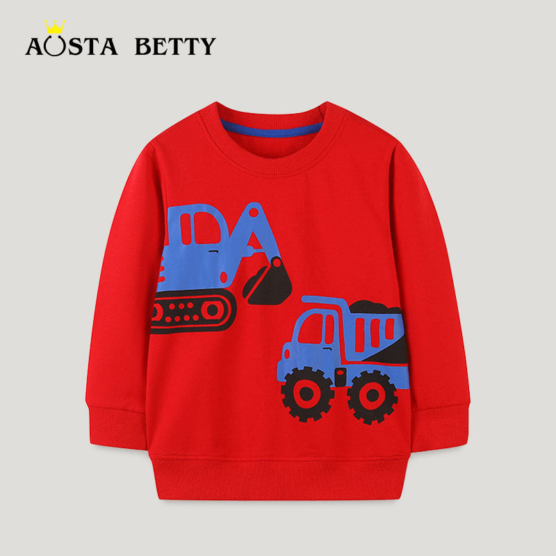 Boys' 100% Cotton Cartoon Sweatshirt