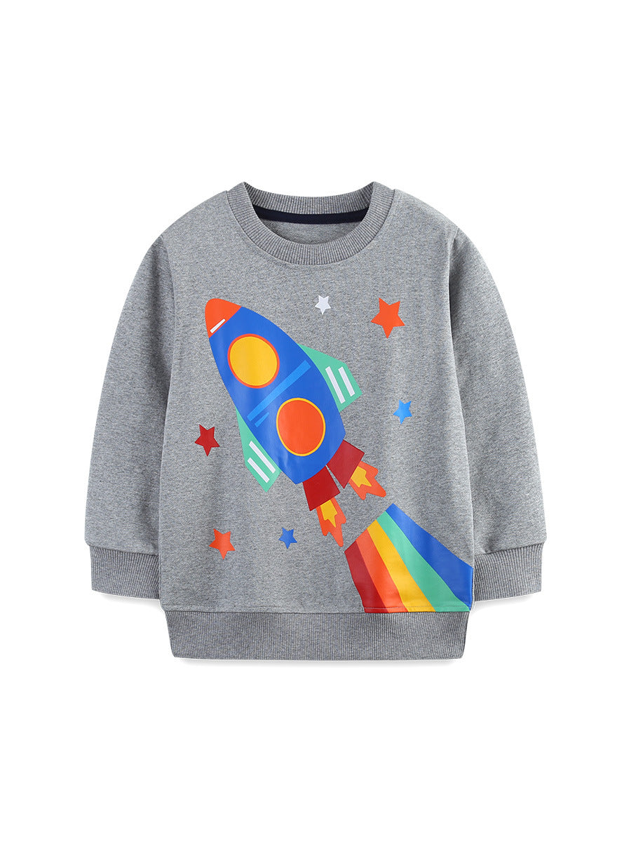 Boys' 100% Cotton Cartoon Long Sleeve Top