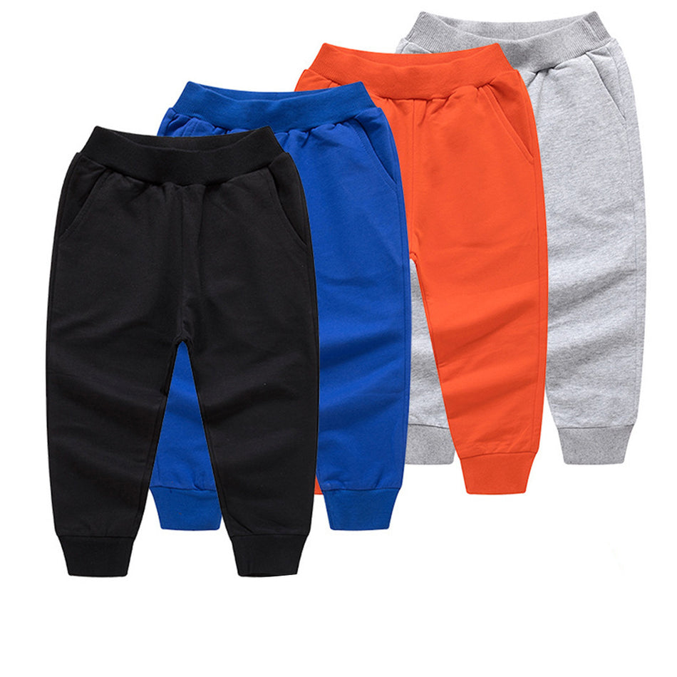 Unisex Solid Color Cuffed Sweatpants Trousers