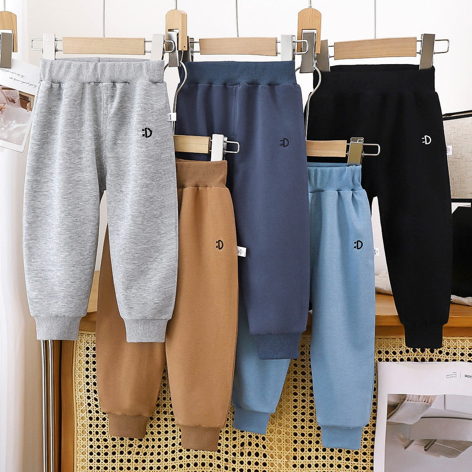 Unisex Class A Cotton Slim Embroidered Sweatpants
