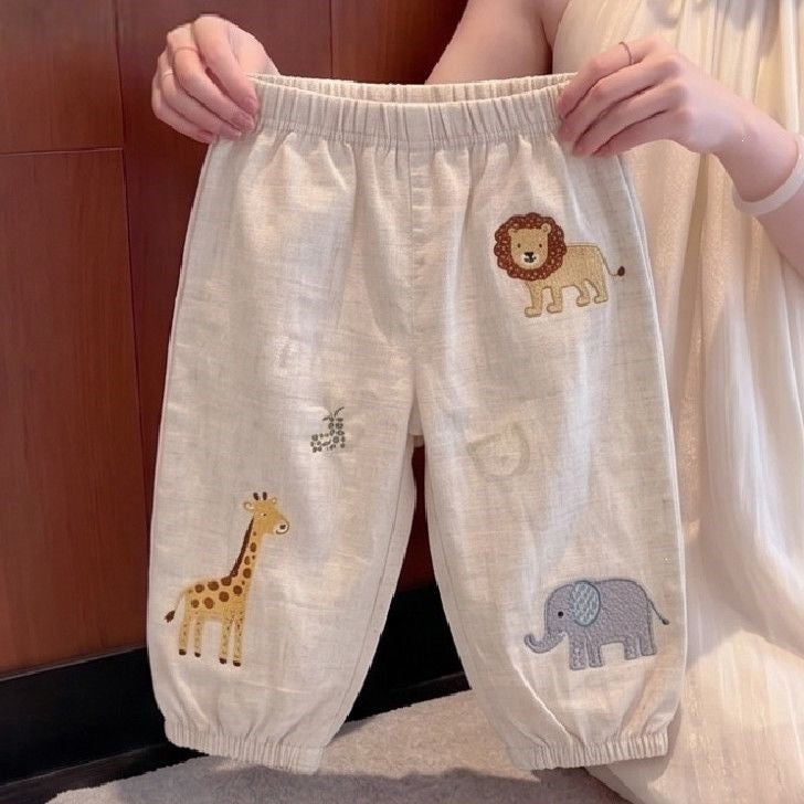 Unisex Cotton Cartoon Anti-Mosquito Lantern Pants