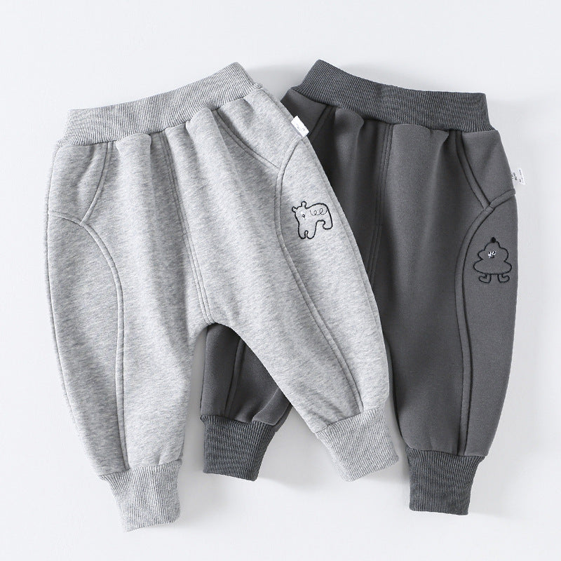 Unisex Class A Fleece-Lined Bear & Snowman Pants