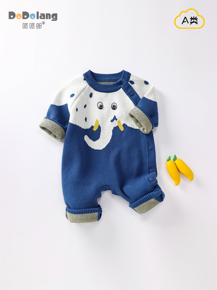 Unisex Class A Cotton Knitted Elephant Jumpsuit