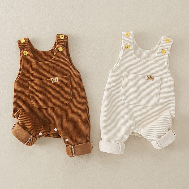 Unisex Class A Cotton Sleeveless Vest Jumpsuit