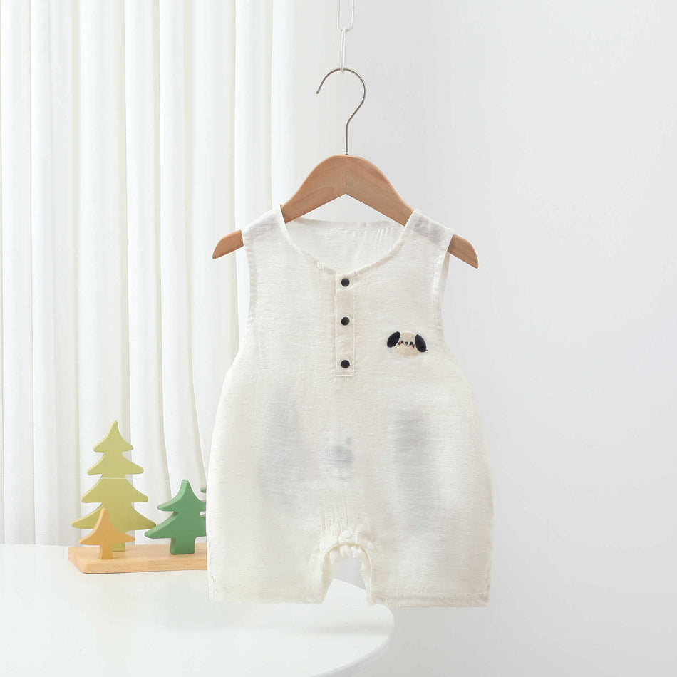Boys' Class A Cotton Sleeveless Puppy Ear Romper