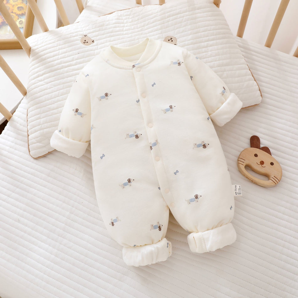 Unisex Class A Padded Cotton Long-Sleeve Romper
