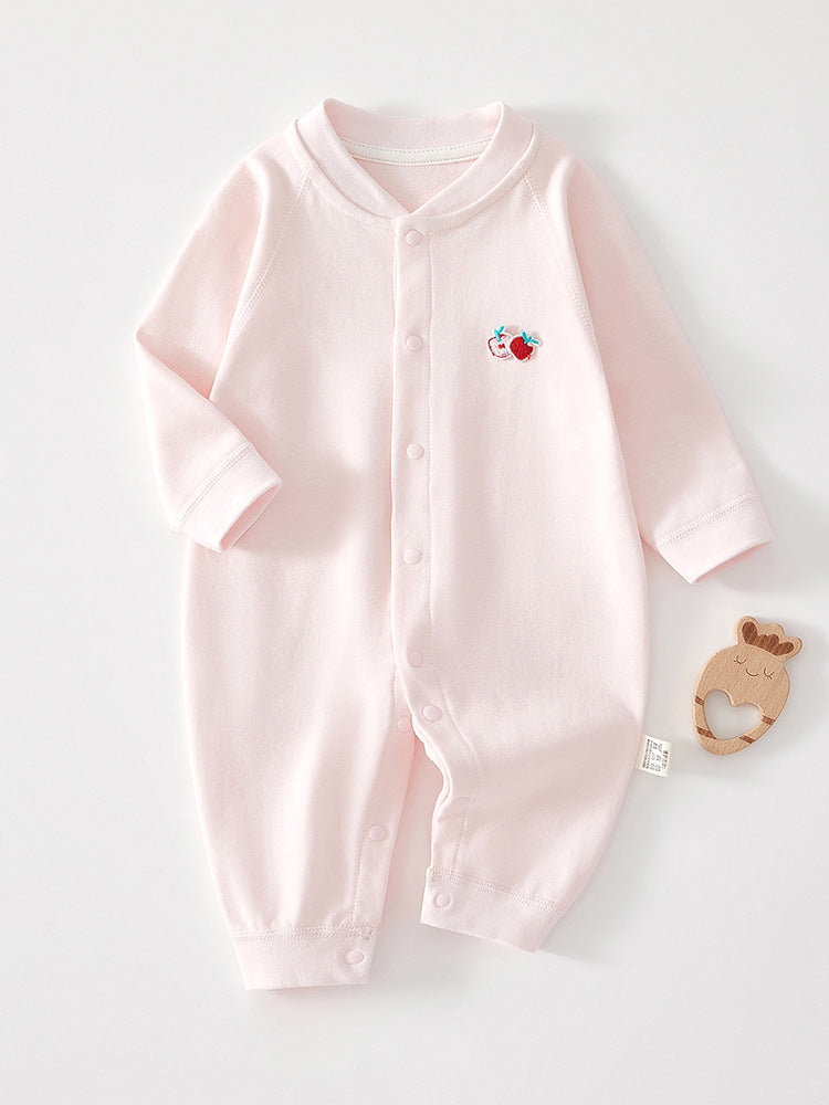 Unisex Class A Pure Cotton Fruit Print Long Romper
