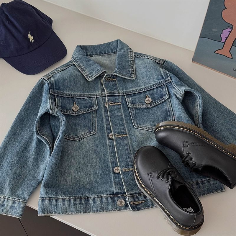 Boys' Class A Vintage Blue Korean Denim Jacket