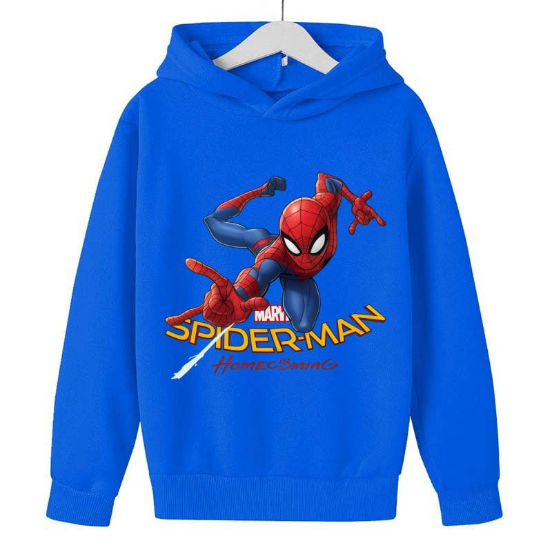 Unisex Spider-Man Print Fleece Pullover Hoodie