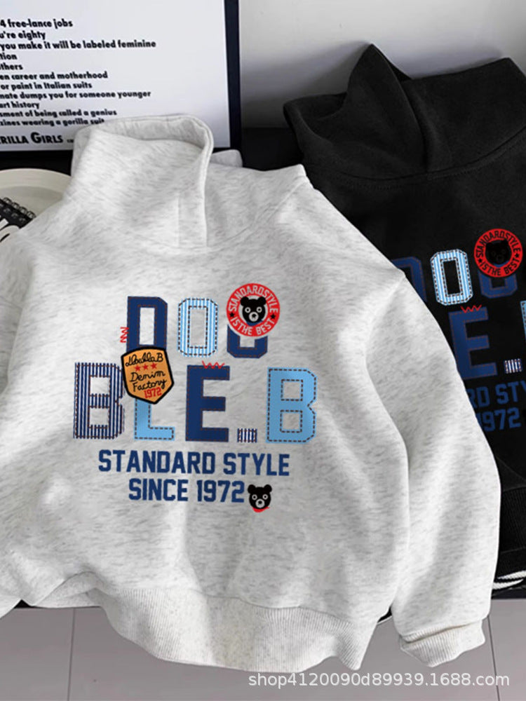 Unisex Bear Patch Korean Hooded Sweatshirt