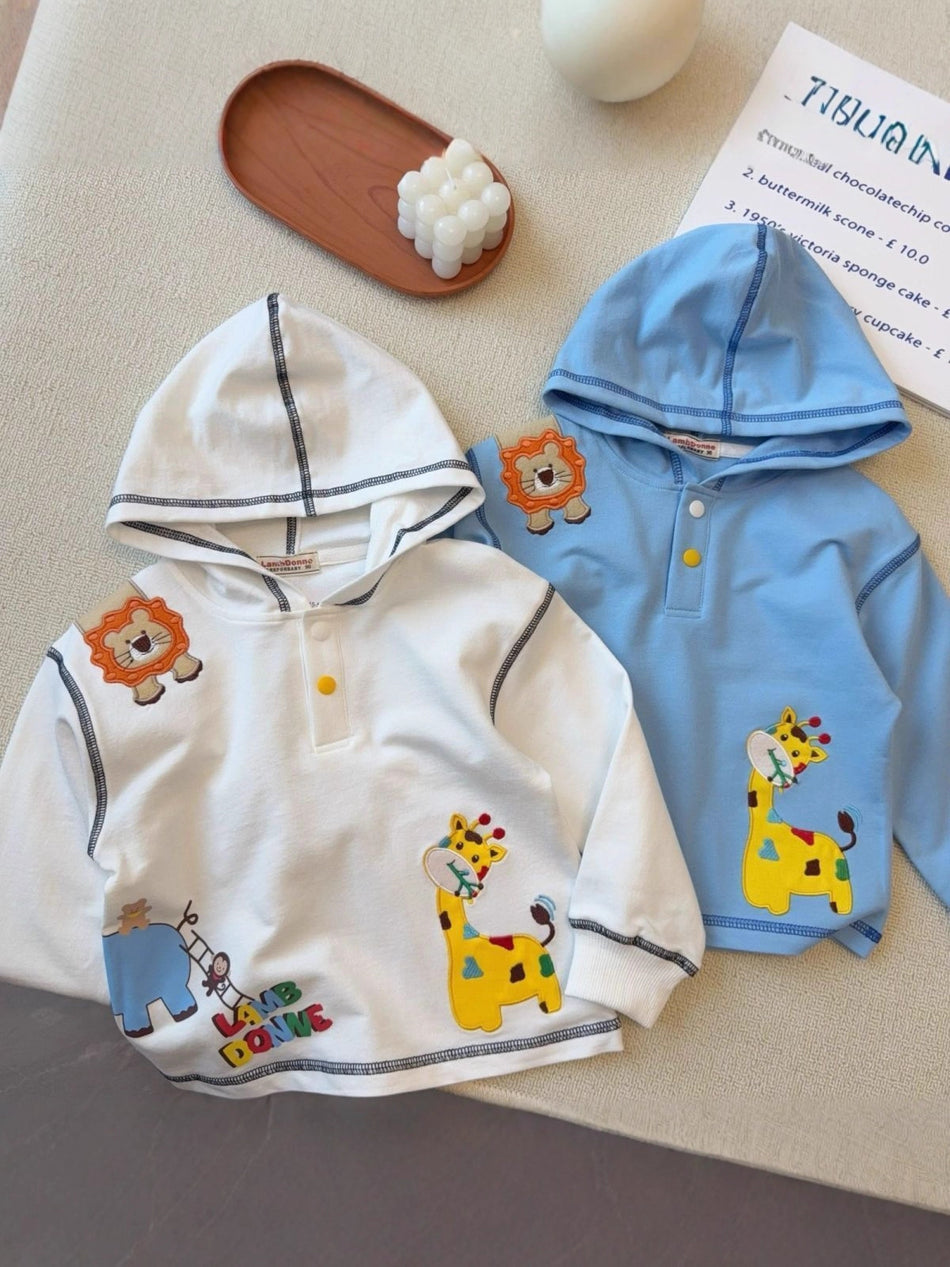 Unisex 100% Cotton Cute Cartoon Hooded Hoodie