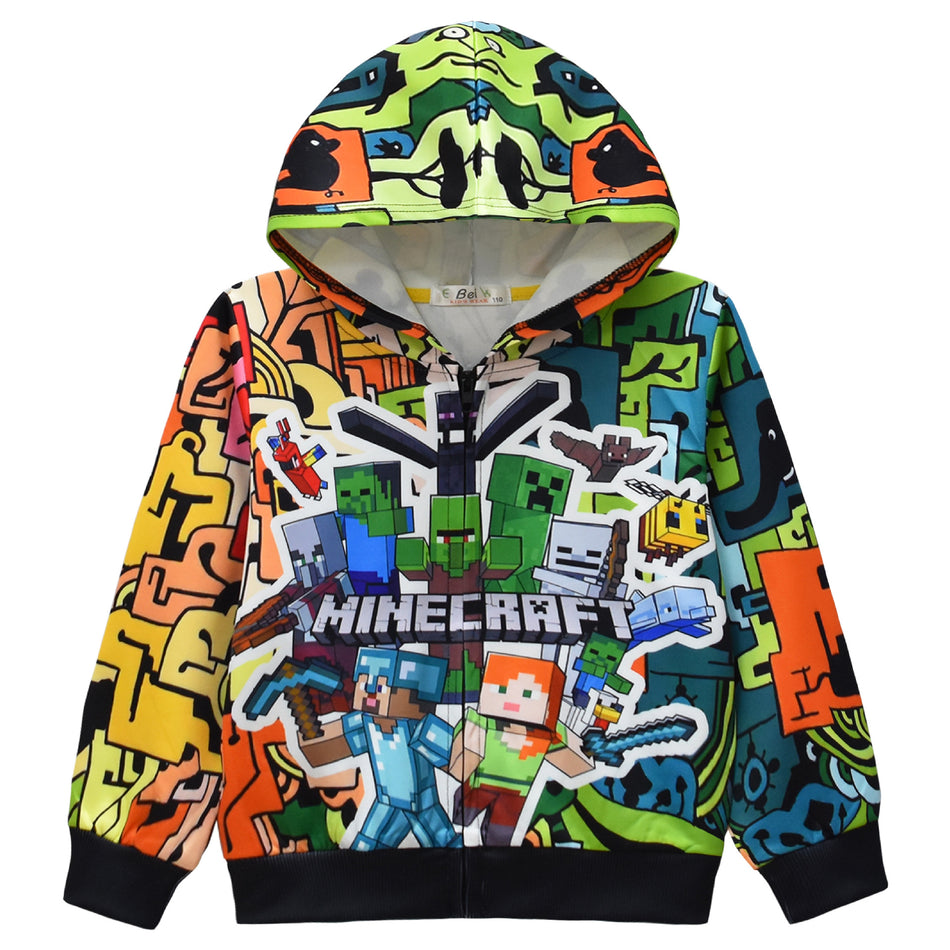 Boys' Class A Minecraft Gaming Cartoon Hoodie