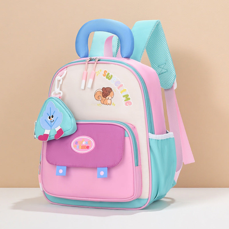 Cute Cartoon Kindergarten Backpack with Curved Shoulder Straps