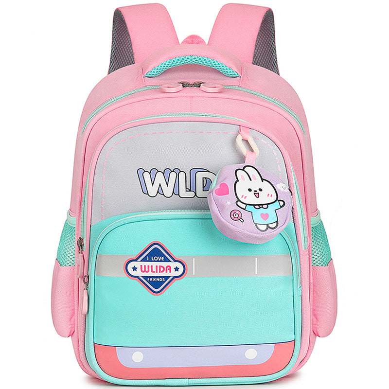Cute Rabbit Kindergarten Backpack with Curved Shoulder Straps