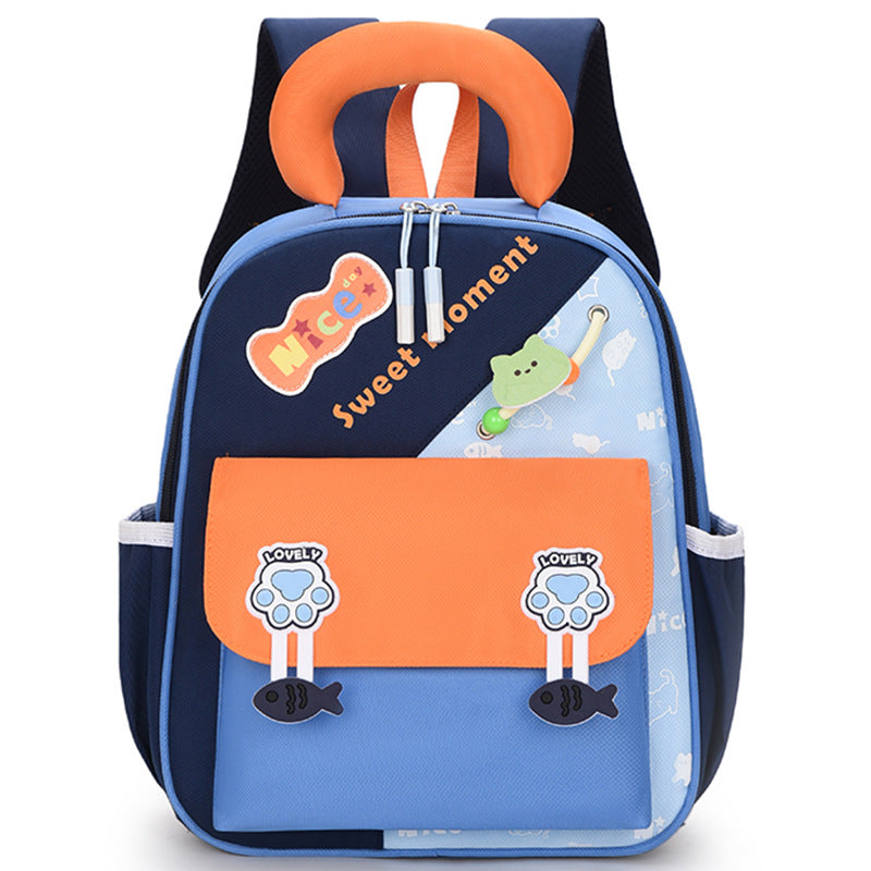 Cute Cartoon Kindergarten Backpack with Curved Shoulder Straps