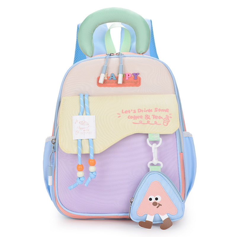 Cute Cartoon Kindergarten Backpack with Curved Shoulder Straps