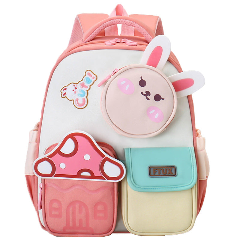 Cute Cartoon Nylon Kindergarten Backpack with Air Cushion Straps