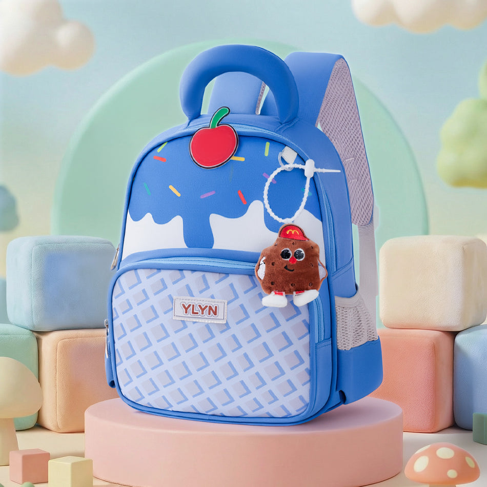 Cute Cartoon Nylon Kindergarten Backpack with Curved Shoulder Straps