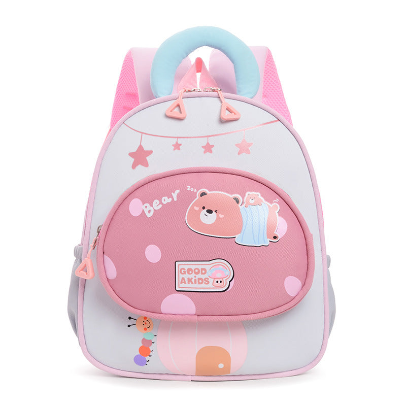 Cute Cartoon Nylon Kindergarten Backpack with Curved Shoulder Straps