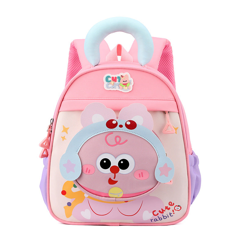 Cute Cartoon Nylon Kindergarten Backpack with Curved Shoulder Straps