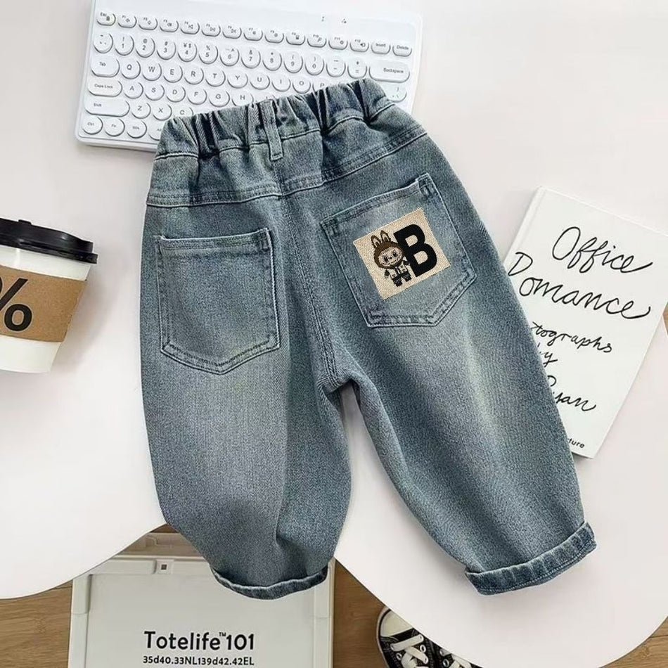 Boys' Casual Korean Style Soft Flannel Elastic Pants