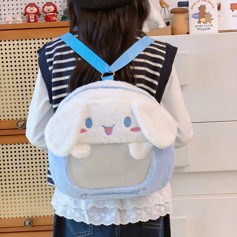 Cute Plush Cartoon Shoulder Bag with Anime Character Designs