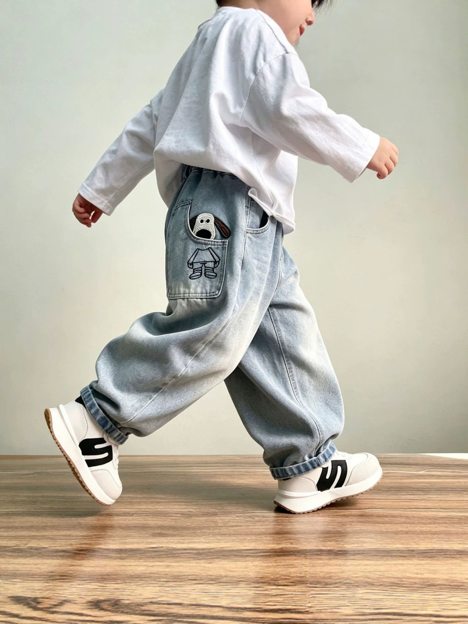 Boys' Soft Light Blue Straight Denim Jeans