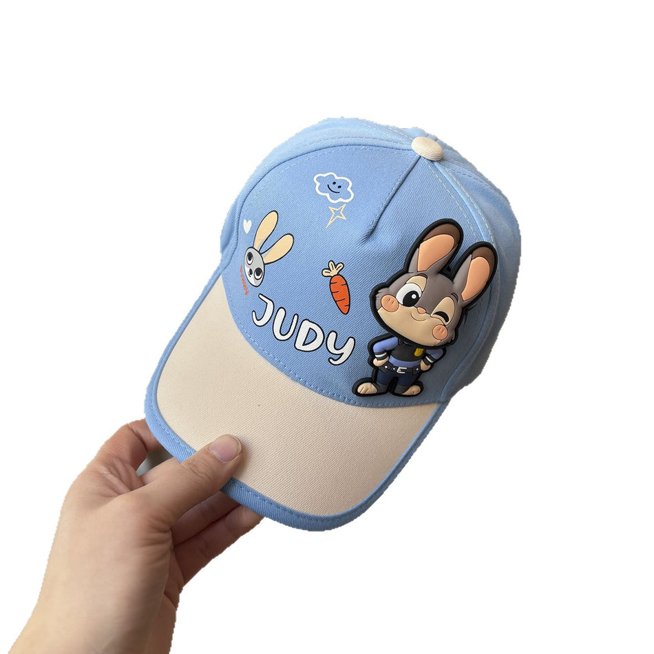 Cotton Cartoon Baseball Cap for Kids with Adjustable Curved Brim